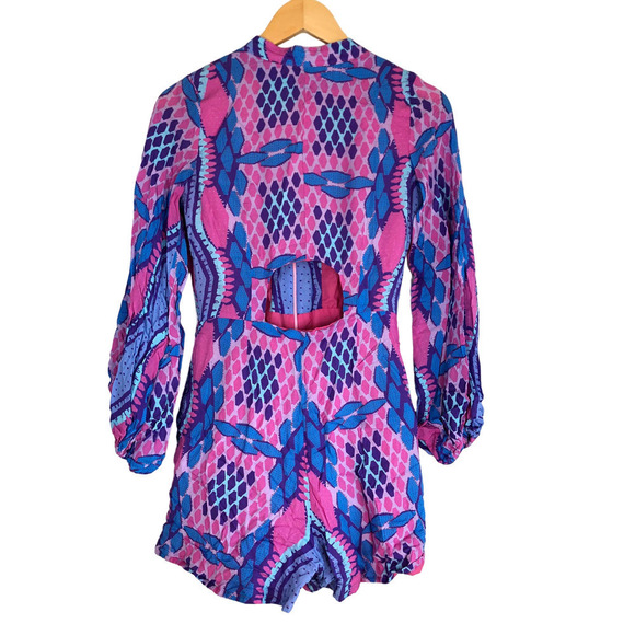 Kahindo Kisumu Romper Balloon Longsleeves Pink Flamingo Print Medium - Picture 7 of 12